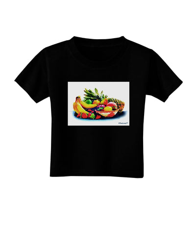 Watercolor Fruit Bowl 3 Toddler T-Shirt Dark-Toddler T-Shirt-TooLoud-Black-2T-Davson Sales