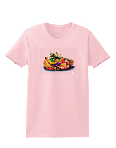 Watercolor Fruit Bowl 3 Womens T-Shirt-Womens T-Shirt-TooLoud-PalePink-X-Small-Davson Sales