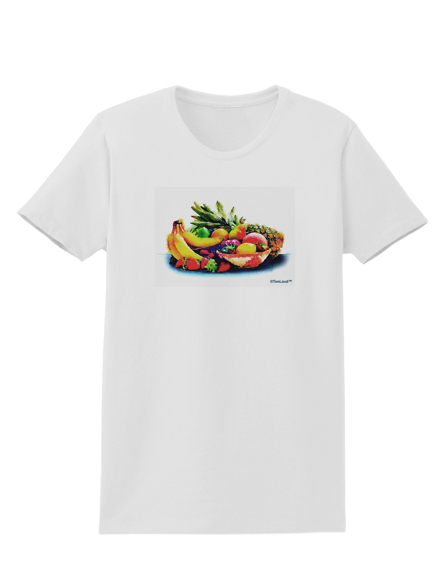 Watercolor Fruit Bowl 3 Womens T-Shirt-Womens T-Shirt-TooLoud-White-X-Small-Davson Sales