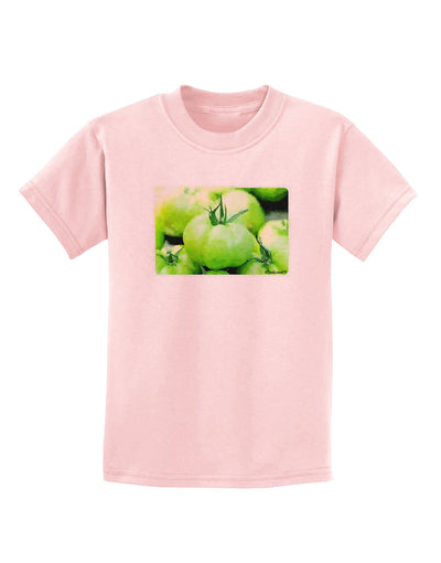 Watercolor Green Tomatoes Childrens T-Shirt-Childrens T-Shirt-TooLoud-PalePink-X-Small-Davson Sales