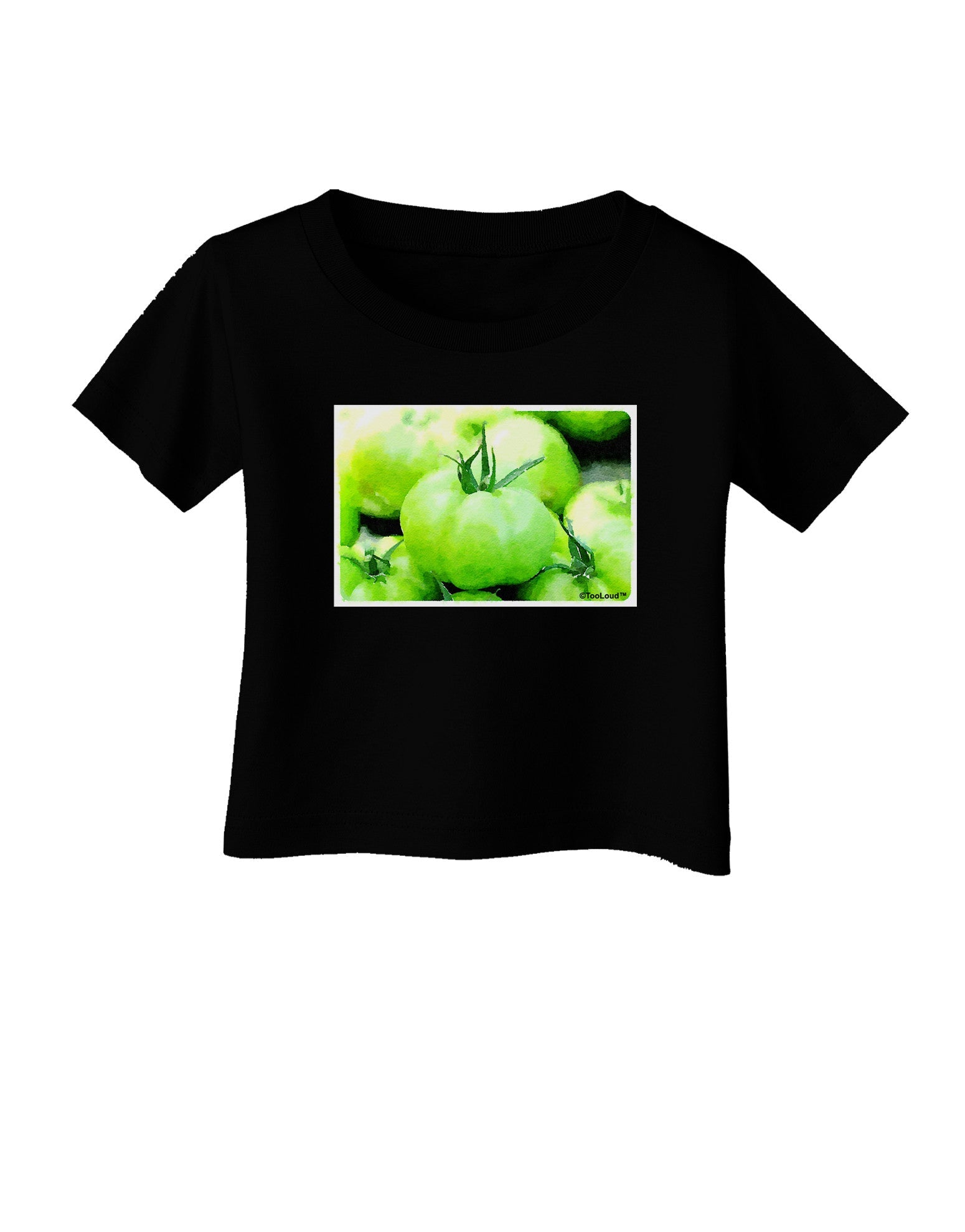 Watercolor Green Tomatoes Infant T-Shirt Dark-Infant T-Shirt-TooLoud-Black-06-Months-Davson Sales