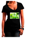 Watercolor Green Tomatoes Juniors V-Neck Dark T-Shirt-Womens V-Neck T-Shirts-TooLoud-Black-Juniors Fitted Small-Davson Sales