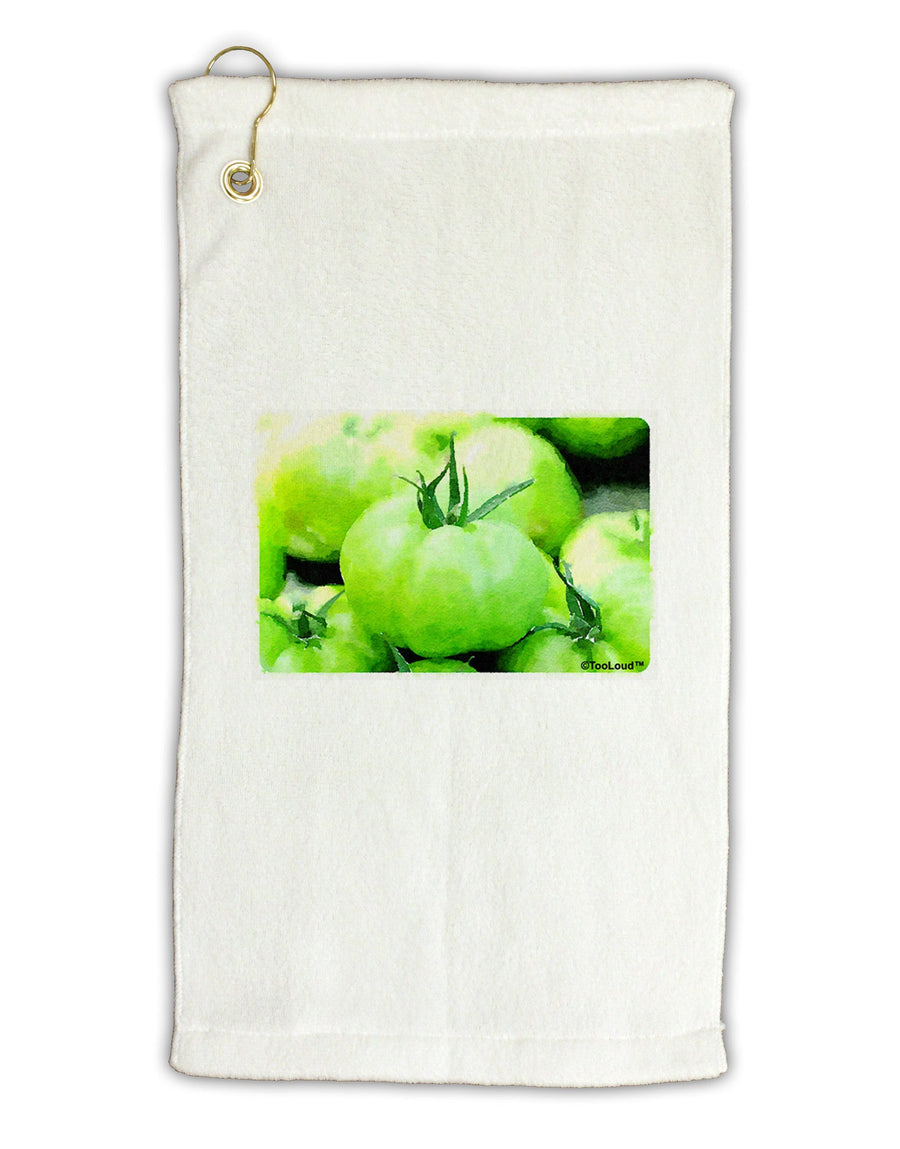 Watercolor Green Tomatoes Micro Terry Gromet Golf Towel 11&#x22;x19-Golf Towel-TooLoud-White-Davson Sales