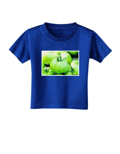 Watercolor Green Tomatoes Toddler T-Shirt Dark-Toddler T-Shirt-TooLoud-Royal-Blue-2T-Davson Sales