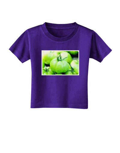 Watercolor Green Tomatoes Toddler T-Shirt Dark-Toddler T-Shirt-TooLoud-Purple-2T-Davson Sales