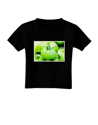 Watercolor Green Tomatoes Toddler T-Shirt Dark-Toddler T-Shirt-TooLoud-Black-2T-Davson Sales