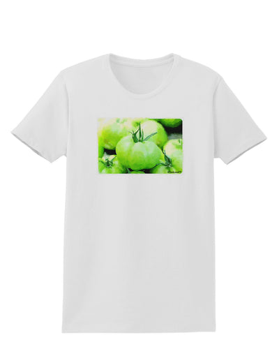 Watercolor Green Tomatoes Womens T-Shirt-Womens T-Shirt-TooLoud-White-X-Small-Davson Sales