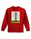 Watercolor Lighthouse 1 Adult Long Sleeve Dark T-Shirt-TooLoud-Red-Small-Davson Sales