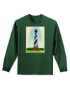 Watercolor Lighthouse 1 Adult Long Sleeve Dark T-Shirt-TooLoud-Dark-Green-Small-Davson Sales