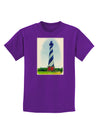 Watercolor Lighthouse 1 Childrens Dark T-Shirt-Childrens T-Shirt-TooLoud-Purple-X-Small-Davson Sales