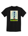 Watercolor Lighthouse 1 Childrens Dark T-Shirt-Childrens T-Shirt-TooLoud-Black-X-Small-Davson Sales