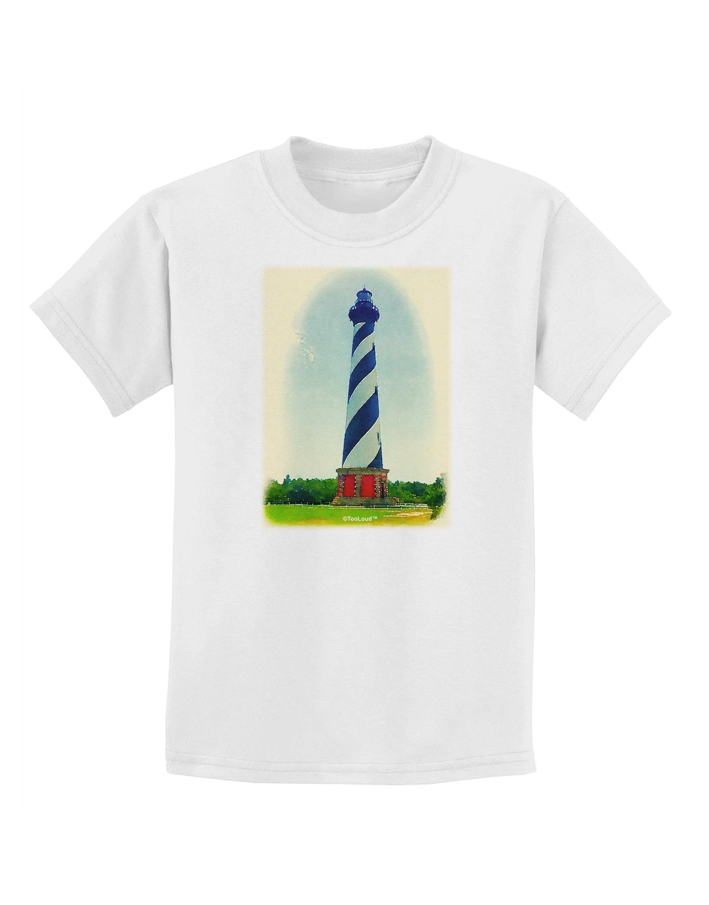 Watercolor Lighthouse 1 Childrens T-Shirt-Childrens T-Shirt-TooLoud-White-X-Small-Davson Sales