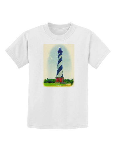 Watercolor Lighthouse 1 Childrens T-Shirt-Childrens T-Shirt-TooLoud-White-X-Small-Davson Sales