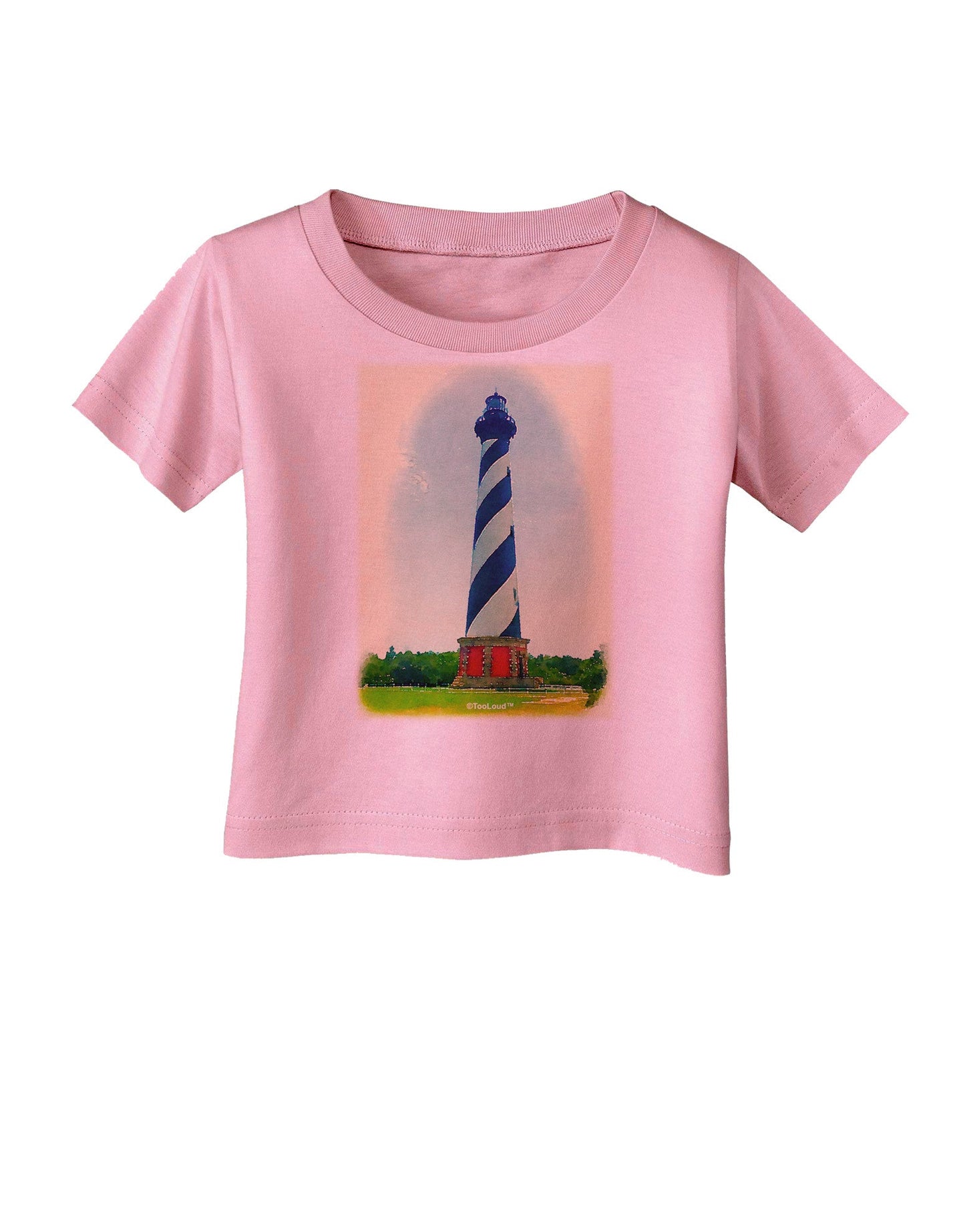Watercolor Lighthouse 1 Infant T-Shirt-Infant T-Shirt-TooLoud-Candy-Pink-06-Months-Davson Sales