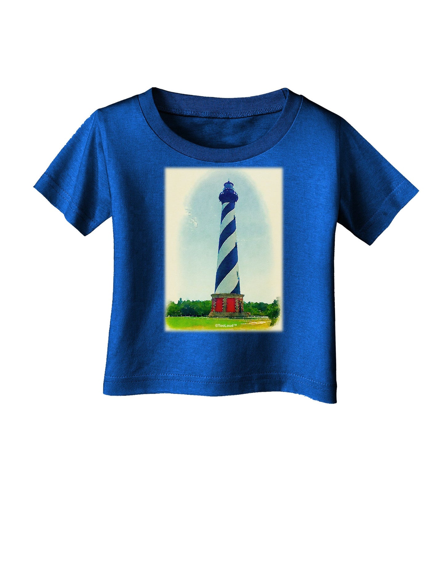 Watercolor Lighthouse 1 Infant T-Shirt Dark-Infant T-Shirt-TooLoud-Royal-Blue-06-Months-Davson Sales