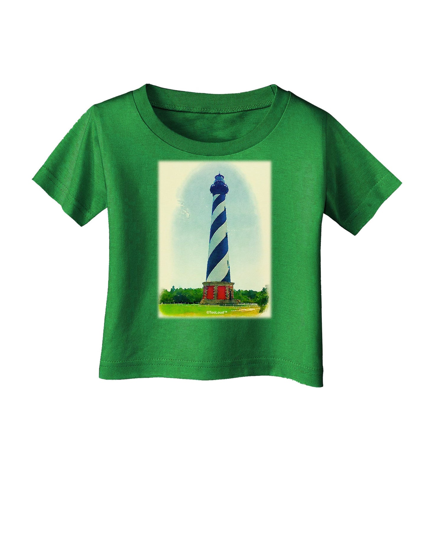 Watercolor Lighthouse 1 Infant T-Shirt Dark-Infant T-Shirt-TooLoud-Clover-Green-06-Months-Davson Sales