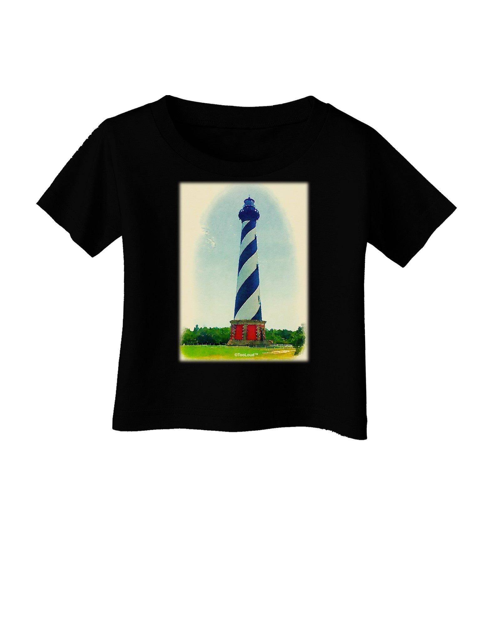 Watercolor Lighthouse 1 Infant T-Shirt Dark-Infant T-Shirt-TooLoud-Black-06-Months-Davson Sales
