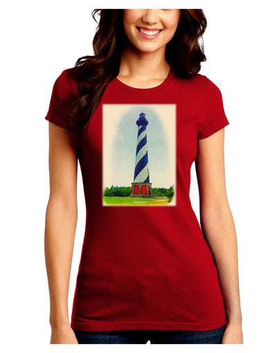 Watercolor Lighthouse 1 Juniors Crew Dark T-Shirt-T-Shirts Juniors Tops-TooLoud-Red-Juniors Fitted Small-Davson Sales