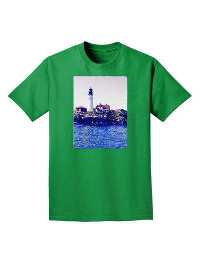 Watercolor Lighthouse 2 Adult Dark T-Shirt-Mens T-Shirt-TooLoud-Kelly-Green-Small-Davson Sales