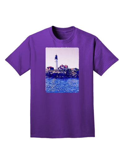 Watercolor Lighthouse 2 Adult Dark T-Shirt-Mens T-Shirt-TooLoud-Purple-Small-Davson Sales