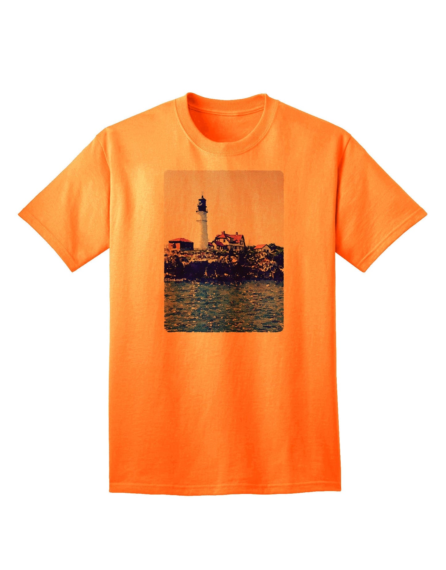 Watercolor Lighthouse 2 Adult T-Shirt-unisex t-shirt-TooLoud-Neon-Orange-Small-Davson Sales