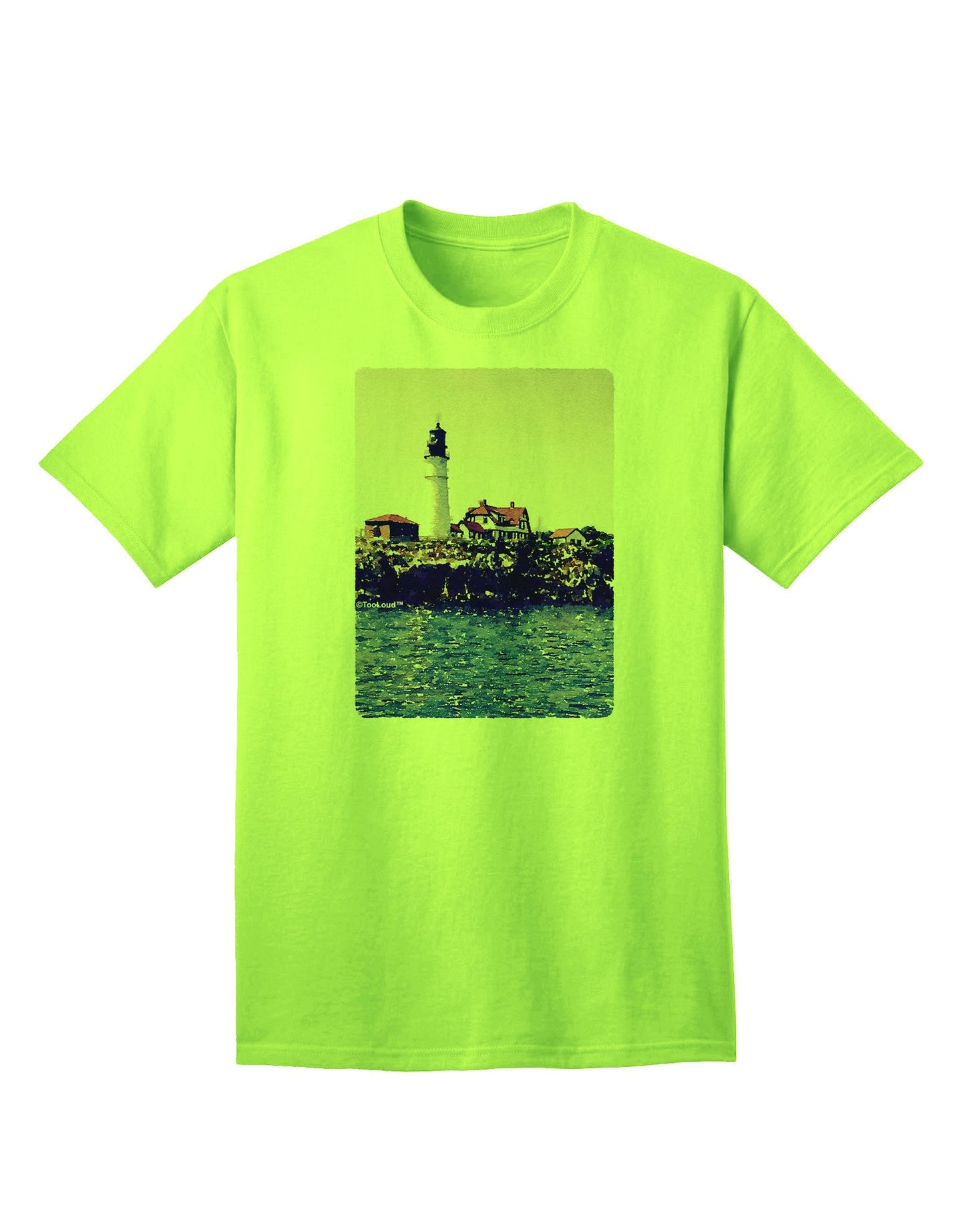 Watercolor Lighthouse 2 Adult T-Shirt-unisex t-shirt-TooLoud-Neon-Green-Small-Davson Sales