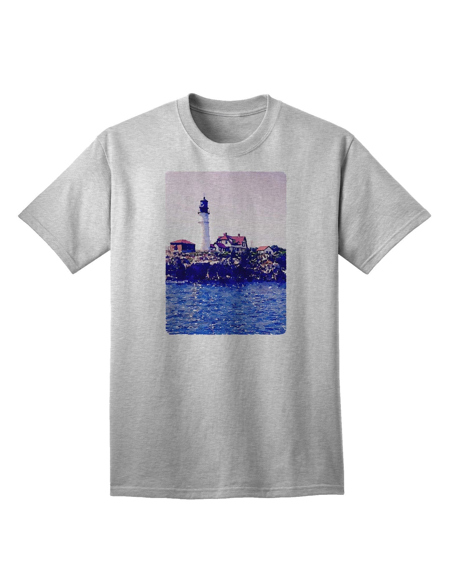 Watercolor Lighthouse 2 Adult T-Shirt-unisex t-shirt-TooLoud-AshGray-Small-Davson Sales