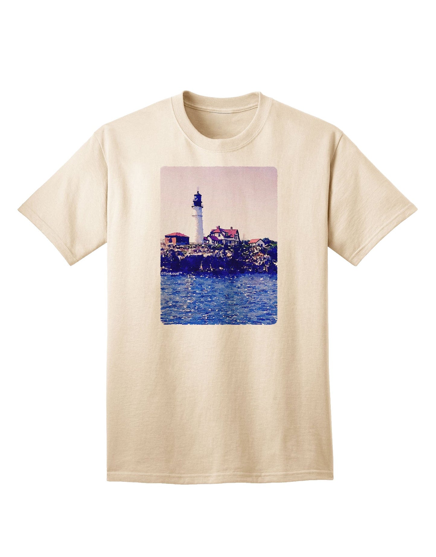Watercolor Lighthouse 2 Adult T-Shirt-unisex t-shirt-TooLoud-Natural-Small-Davson Sales