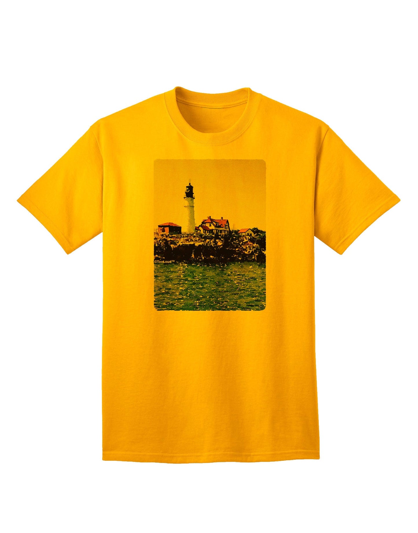 Watercolor Lighthouse 2 Adult T-Shirt-unisex t-shirt-TooLoud-Gold-Small-Davson Sales