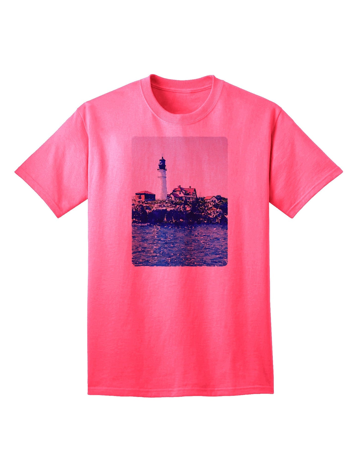 Watercolor Lighthouse 2 Adult T-Shirt-unisex t-shirt-TooLoud-Neon-Pink-Small-Davson Sales