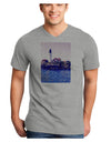 Watercolor Lighthouse 2 Adult V-Neck T-shirt-Mens V-Neck T-Shirt-TooLoud-HeatherGray-Small-Davson Sales