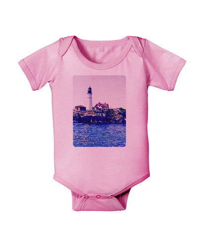 Watercolor Lighthouse 2 Baby Romper Bodysuit-Baby Romper-TooLoud-Pink-06-Months-Davson Sales