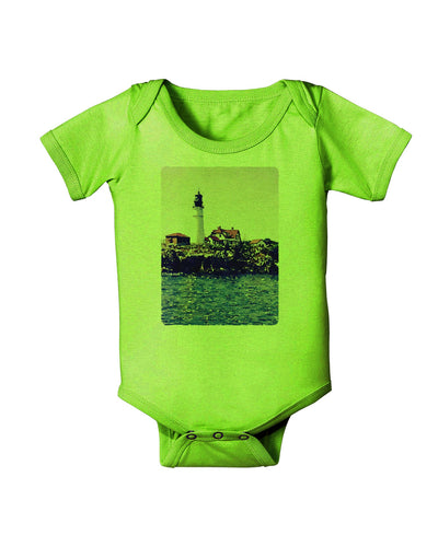 Watercolor Lighthouse 2 Baby Romper Bodysuit-Baby Romper-TooLoud-Lime-06-Months-Davson Sales