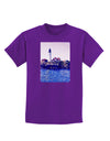 Watercolor Lighthouse 2 Childrens Dark T-Shirt-Childrens T-Shirt-TooLoud-Purple-X-Small-Davson Sales