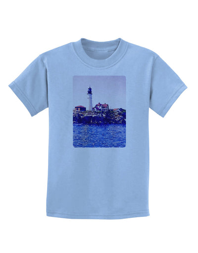 Watercolor Lighthouse 2 Childrens T-Shirt-Childrens T-Shirt-TooLoud-Light-Blue-X-Small-Davson Sales