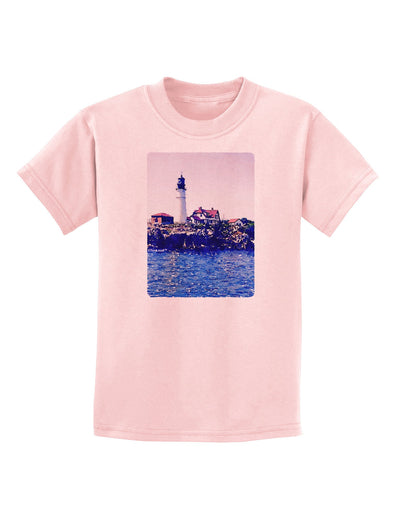 Watercolor Lighthouse 2 Childrens T-Shirt-Childrens T-Shirt-TooLoud-PalePink-X-Small-Davson Sales