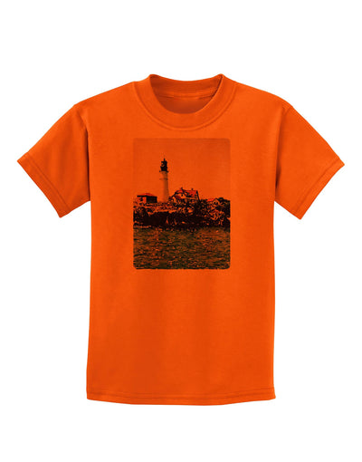 Watercolor Lighthouse 2 Childrens T-Shirt-Childrens T-Shirt-TooLoud-Orange-X-Small-Davson Sales