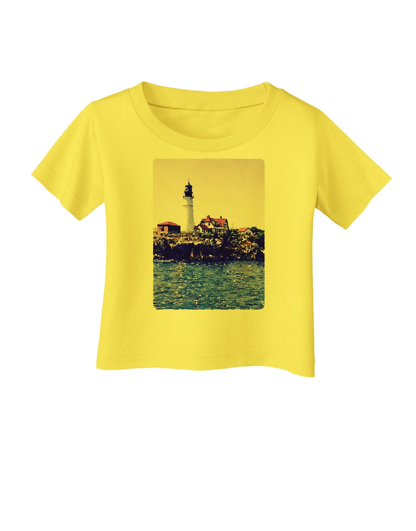 Watercolor Lighthouse 2 Infant T-Shirt-Infant T-Shirt-TooLoud-Yellow-06-Months-Davson Sales