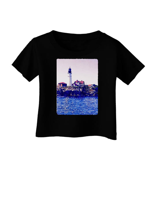 Watercolor Lighthouse 2 Infant T-Shirt Dark-Infant T-Shirt-TooLoud-Black-06-Months-Davson Sales