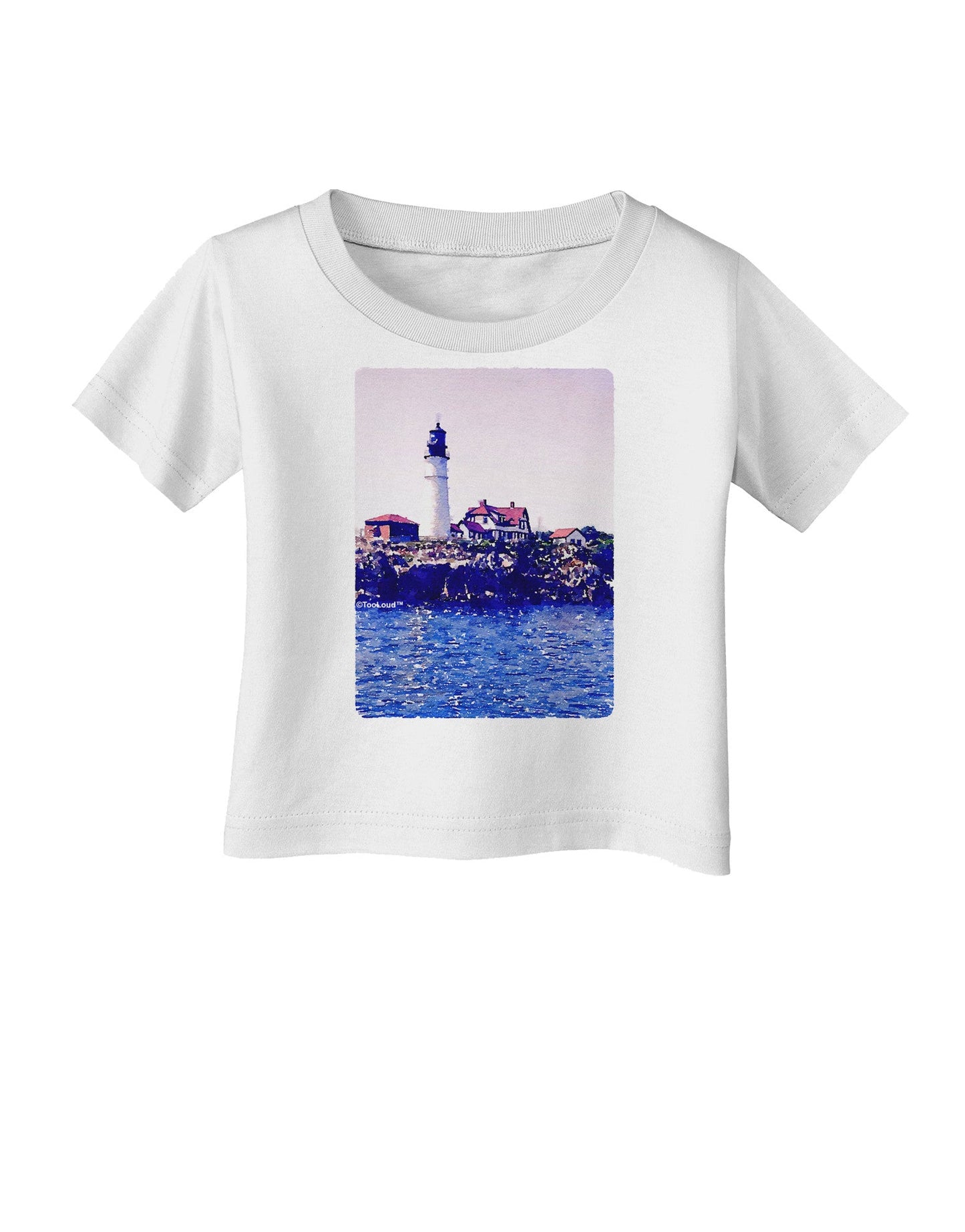 Watercolor Lighthouse 2 Infant T-Shirt-Infant T-Shirt-TooLoud-White-06-Months-Davson Sales