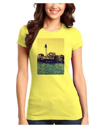 Watercolor Lighthouse 2 Juniors T-Shirt-Womens Juniors T-Shirt-TooLoud-Yellow-Juniors Fitted X-Small-Davson Sales