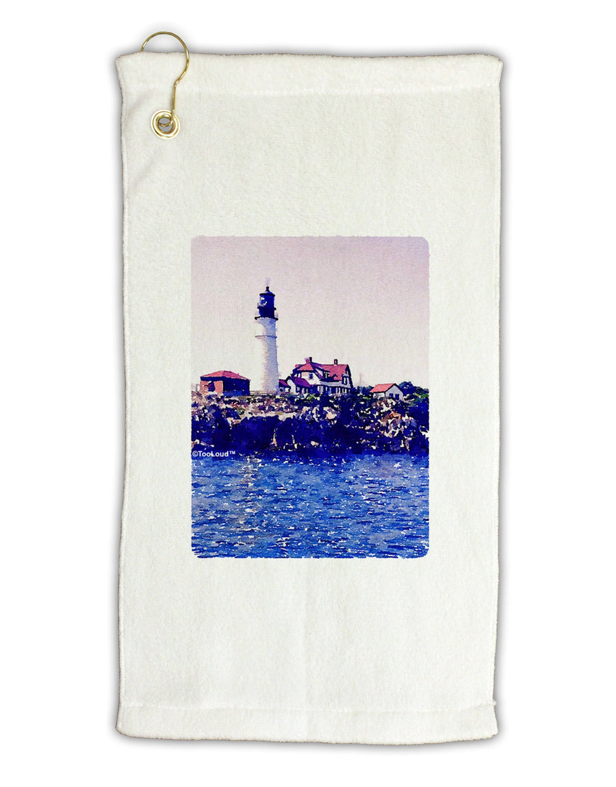 Watercolor Lighthouse 2 Micro Terry Gromet Golf Towel 11&#x22;x19-Golf Towel-TooLoud-White-Davson Sales