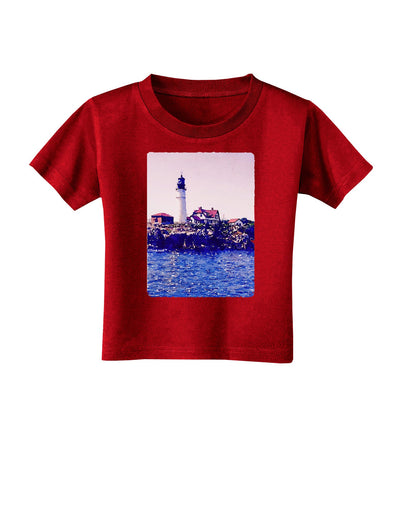 Watercolor Lighthouse 2 Toddler T-Shirt Dark-Toddler T-Shirt-TooLoud-Red-2T-Davson Sales