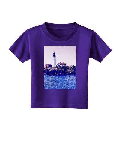 Watercolor Lighthouse 2 Toddler T-Shirt Dark-Toddler T-Shirt-TooLoud-Purple-2T-Davson Sales