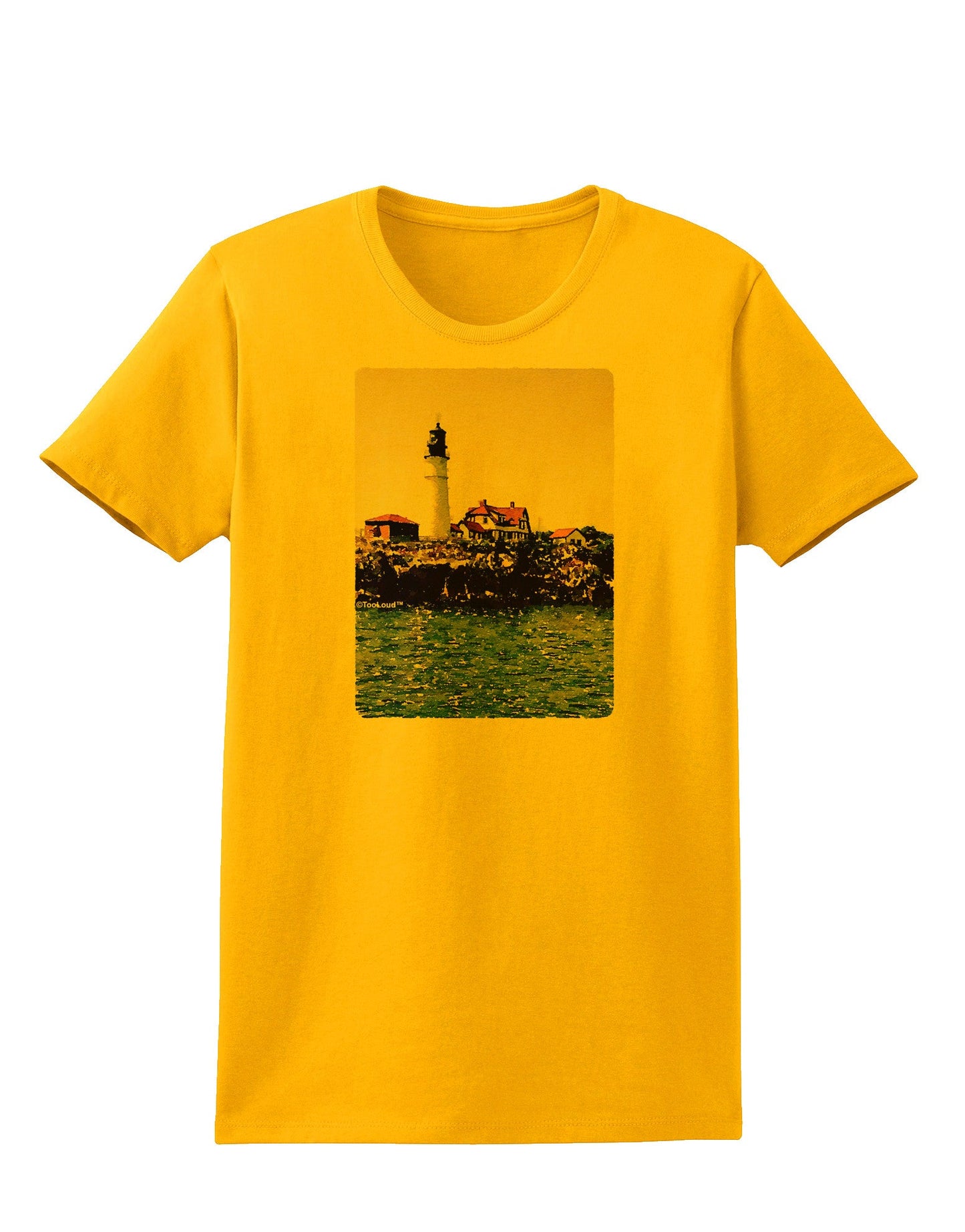 Watercolor Lighthouse 2 Womens T-Shirt-Womens T-Shirt-TooLoud-Gold-X-Small-Davson Sales