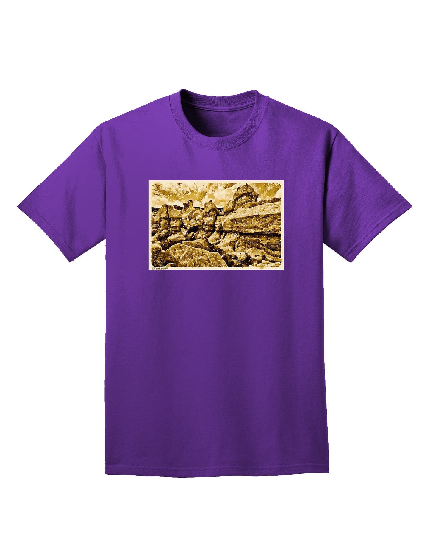 Watercolor Mountains Colorado Adult Dark T-Shirt-Mens T-Shirt-TooLoud-Purple-Small-Davson Sales