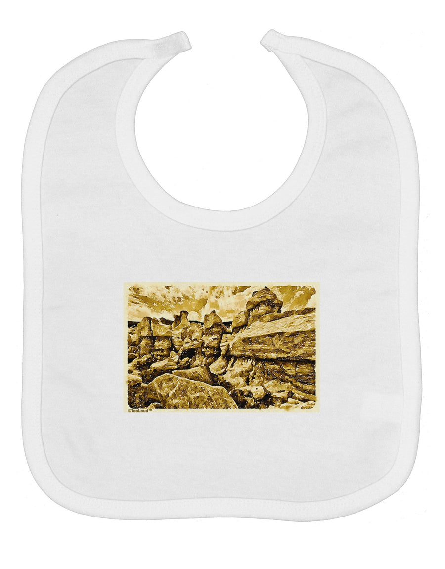 Watercolor Mountains Colorado Baby Bib