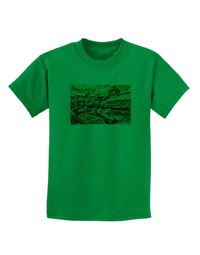 Watercolor Mountains Colorado Childrens T-Shirt-Childrens T-Shirt-TooLoud-Kelly-Green-X-Small-Davson Sales