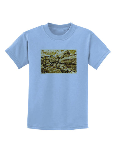 Watercolor Mountains Colorado Childrens T-Shirt-Childrens T-Shirt-TooLoud-Light-Blue-X-Small-Davson Sales