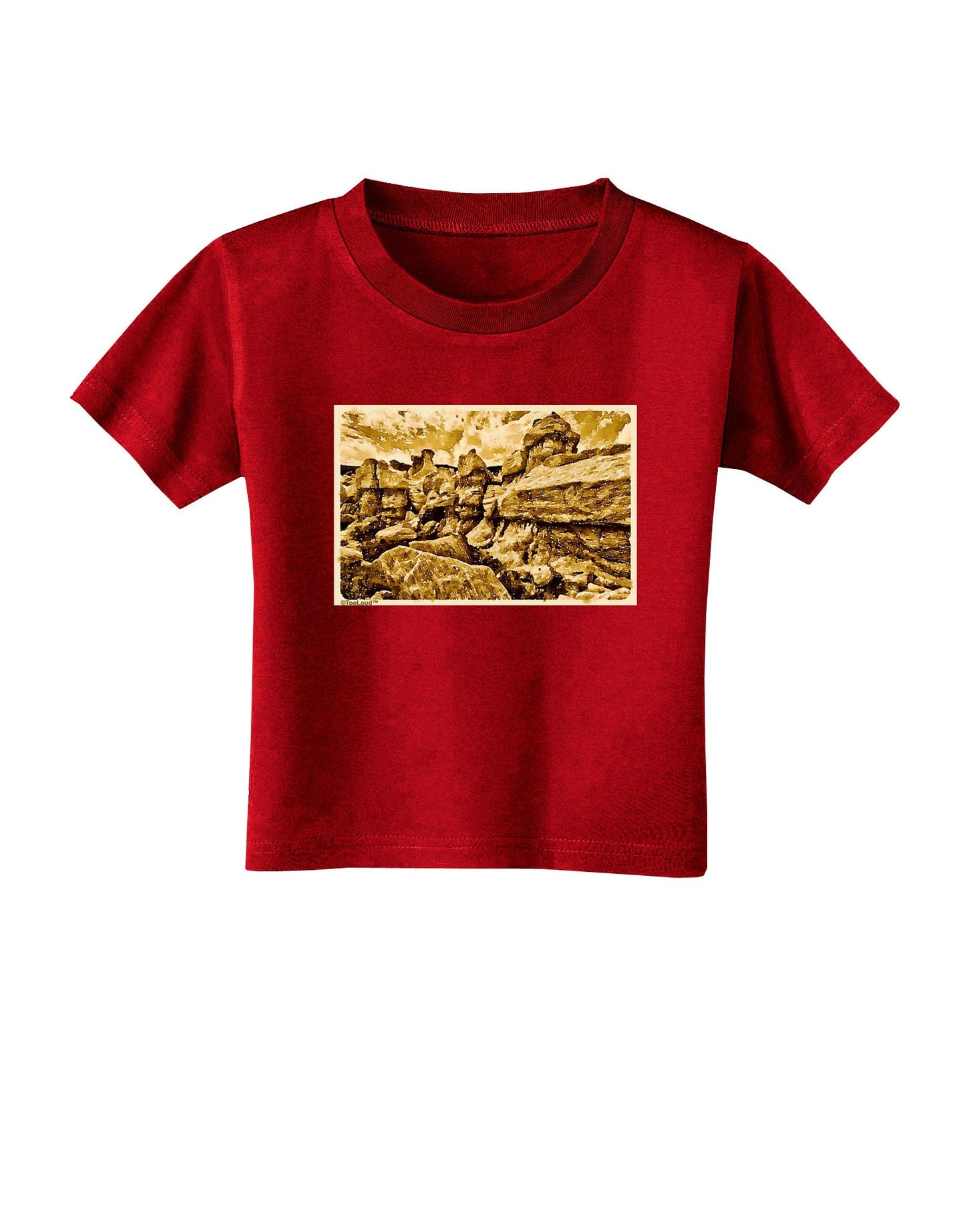 Watercolor Mountains Colorado Toddler T-Shirt Dark-Toddler T-Shirt-TooLoud-Red-2T-Davson Sales
